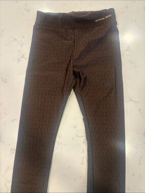 Michael Kors Brown Logo-Print Girls' Leggings